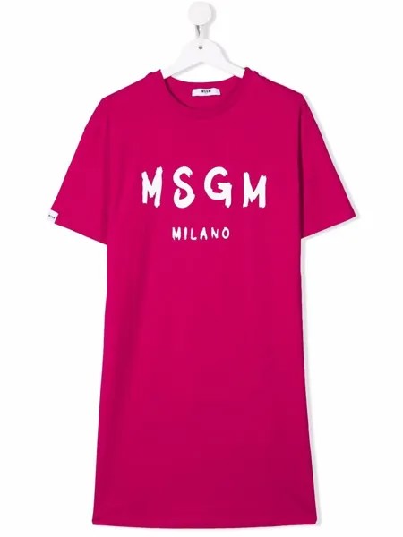 MSGM Kids платье-футболка с логотипом