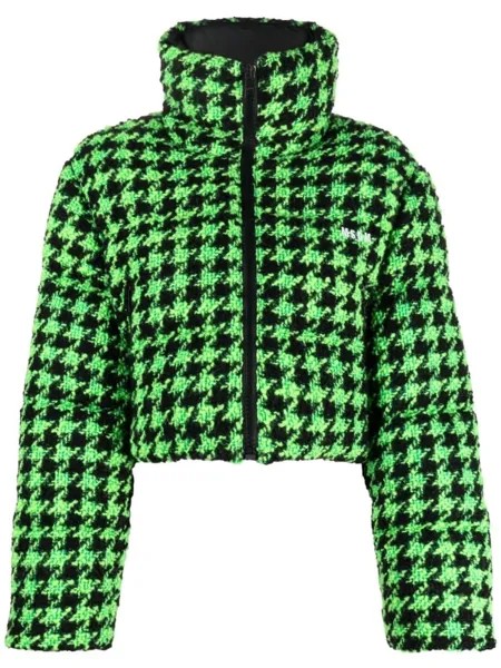 Пуховик с узором шеврон MSGM, черный
