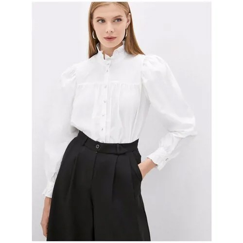Белоснежная блузка с рукавами-буф Incity, цвет кипенно-белый, размер 40