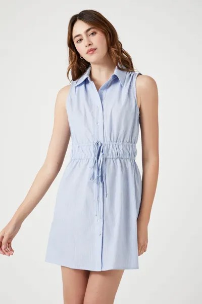 Мини-платье-рубашка А-силуэта Forever 21, синий