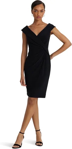 Коктейльное платье из джерси с открытыми плечами LAUREN Ralph Lauren, черный