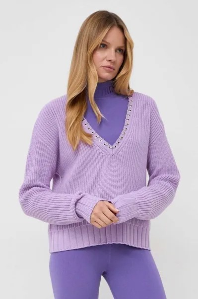 Шерстяной свитер Patrizia Pepe, фиолетовый