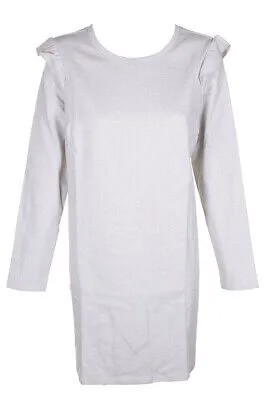 Maison Jules Светло-серое блестящее мини-платье-футболка с оборками на плечах XXL