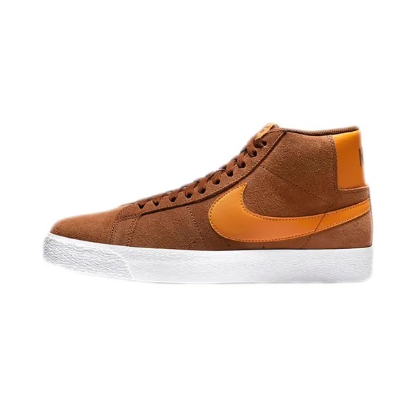 Скейтерские кеды Nike SB Zoom Blazer Mid, коричневый/оранжевый