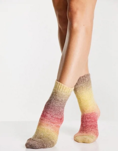 Носки для дома из меланжевой пряжи в бежевых оттенках ASOS DESIGN-Разноцветный