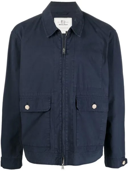 Woolrich бомбер на молнии, синий