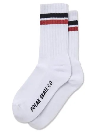 Носки POLAR SKATE CO. Stripe Socks White/Black/Rust 2022