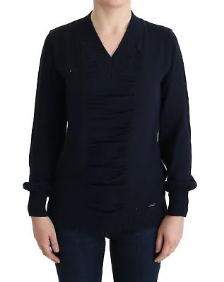 280 долларов CNC COSTUME NATIONAL Синий свитер с v-образным вырезом Легкий джемпер s. М / УС8