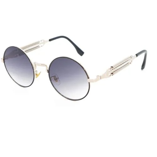 Солнцезащитные очки Premier, круглые, оправа: пластик, с защитой от УФ, градиентные, для женщин, золотой