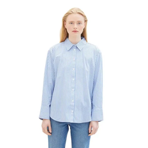 Рубашка Tom Tailor Striped Poplin, синий