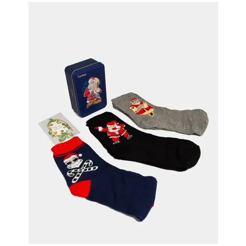 Мужские носки , 1 пара, подарочная упаковка, размер 41-47, синий