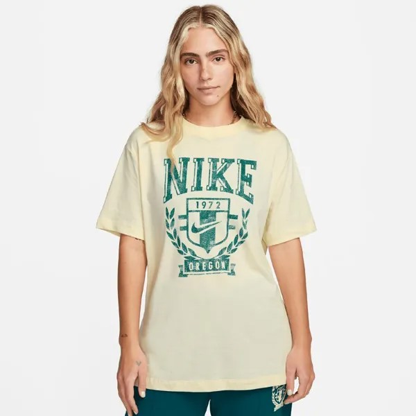 Спортивная одежда Футболка бойфренда Университетская NIKE, цвет Coconut Milk
