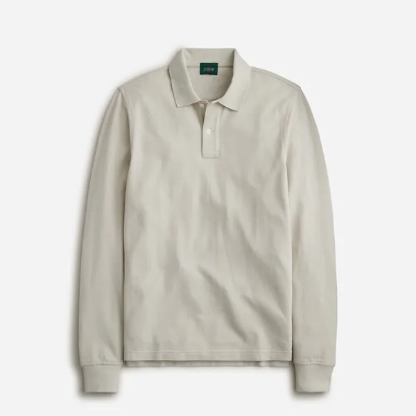 Классическая рубашка-поло с длинными рукавами из пике J.Crew, серый