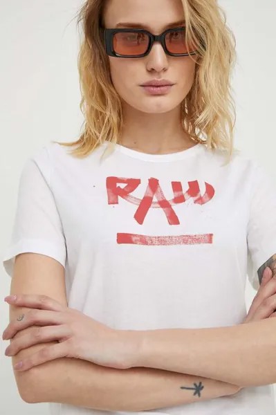 Хлопковая футболка G-Star Raw, бежевый