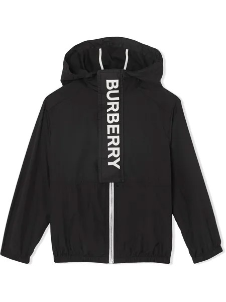 Burberry Kids легкая куртка с капюшоном и принтом логотипа