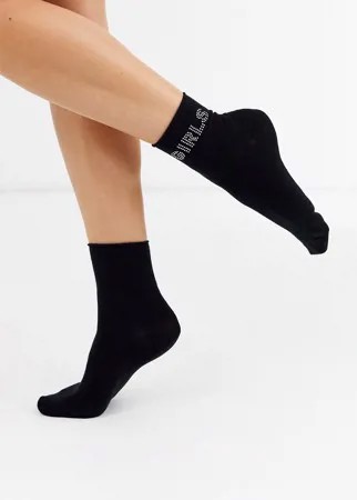 Черные носки с надписью 