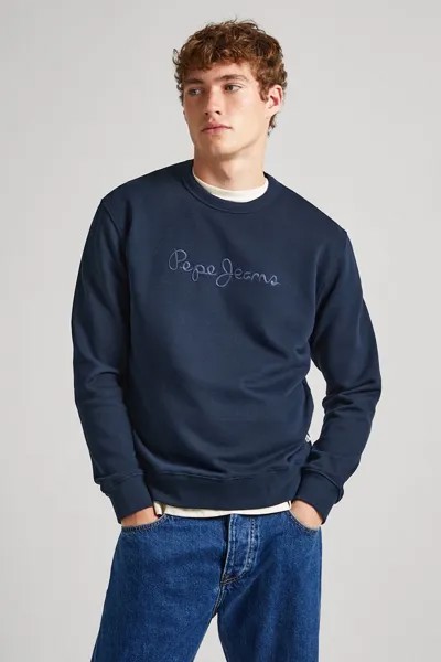 Толстовка с вышитым логотипом Pepe Jeans London, синий