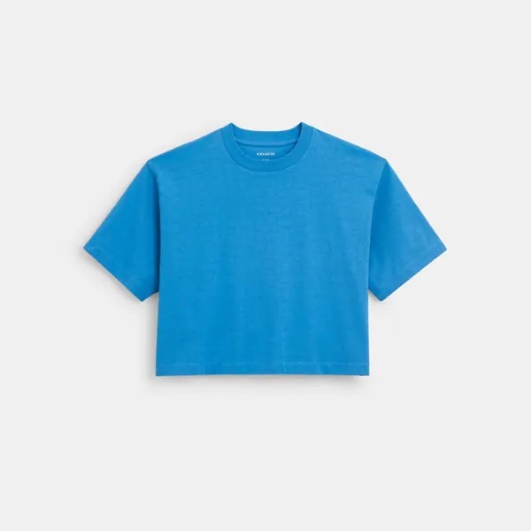 Футболка COACH Signature Cropped, цвет Bright Blue
