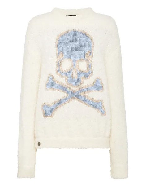 Пуловер Skull&Bones Philipp Plein, цвет Cream + Light Blue