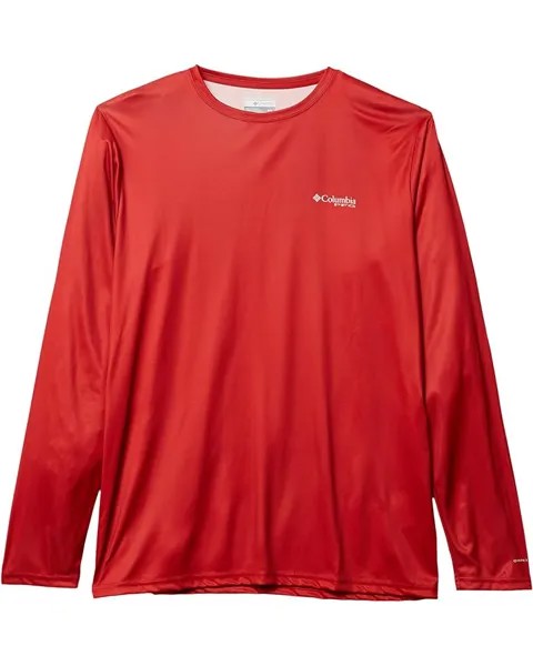 Рубашка Columbia Terminal Tackle PFG Fish Long Sleeve, цвет Red Spark/White