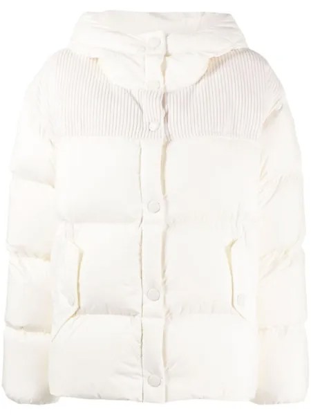 Moncler стеганая куртка Jaseur с капюшоном, белый