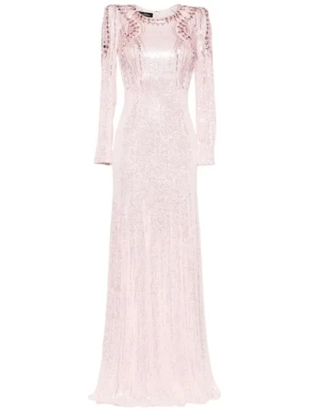Jenny Packham вечернее платье Paloma с пайетками, розовый
