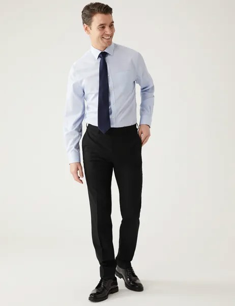 Узкие эластичные костюмные брюки Marks & Spencer, светло-серый