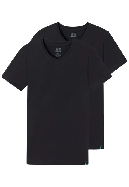 Майка Schiesser/Shirt Kurzarm Long Life Cotton, черный