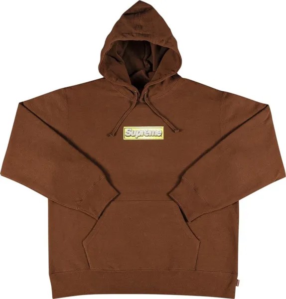 Толстовка Supreme Bling Box Logo Hooded Sweatshirt 'Dark Brown', коричневый