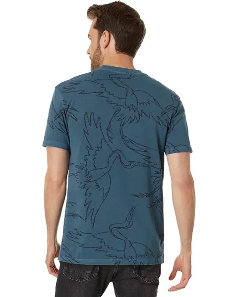 Футболка Superdry Vintage Overdyed Printed Tee, цвет Blue Bottle Overdye