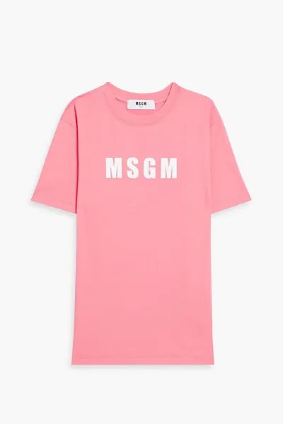 Футболка из хлопкового джерси с логотипом MSGM, розовый
