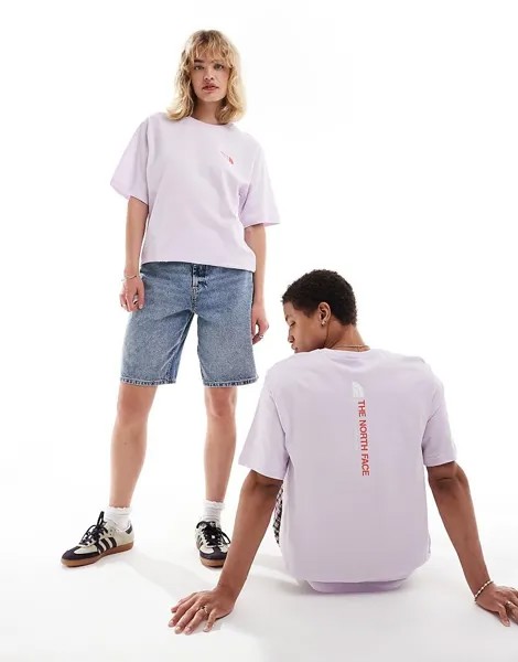 The North Face – Вертикальная футболка NSE – Oversize цвета Flieder с логотипом am R ccken