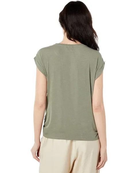 Футболка Vince Camuto Short Sleeve Knot Front Rib Tee, цвет Antique Green