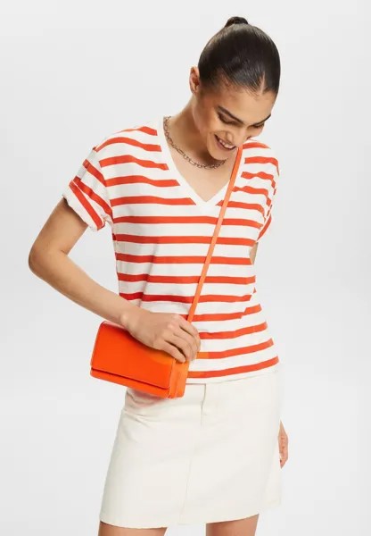 Футболка с принтом STRIPE UPDATE Esprit, цвет bright orange 3