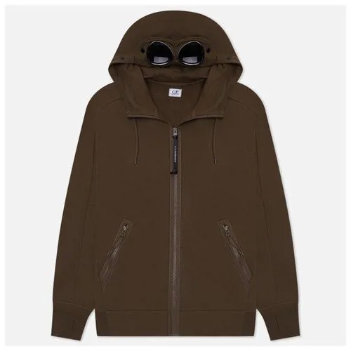 Мужская толстовка C.P. Company Goggle Zipped Hoodie Diagonal Raised Fleece оливковый, Размер S