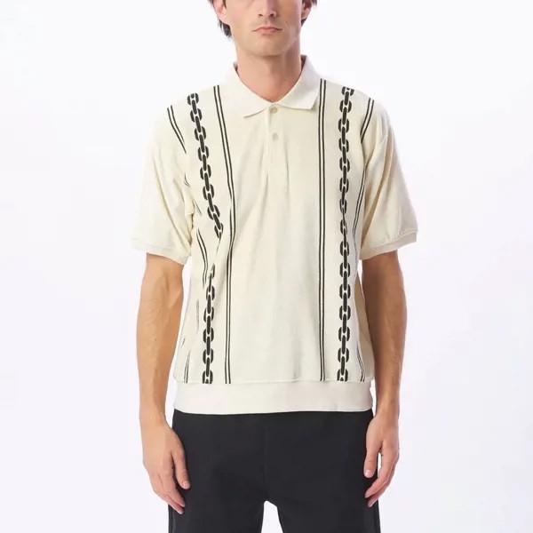 Рубашка поло OBEY Pensa Velour Polo Ss Unbleached 2023
