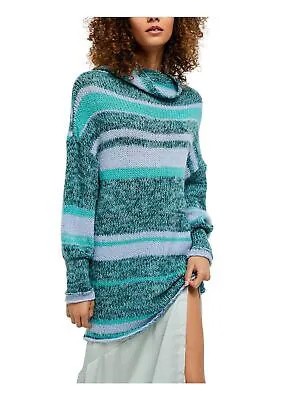 Женский свитер-туника с длинными рукавами и высоким воротником FREE PEOPLE в зеленую полоску XS XS