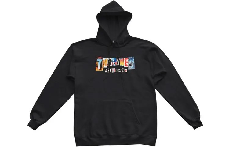 Толстовка с принтом Thrasher Unisex 40 Anniversary Series, черная