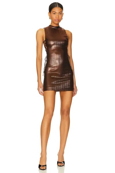 Платье superdown Theresa Lace Up, цвет Bronze Metallic