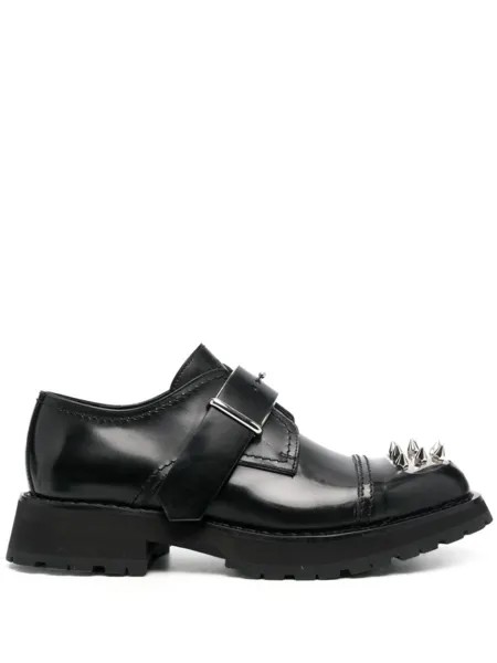 Alexander McQueen туфли монки с заклепками, черный
