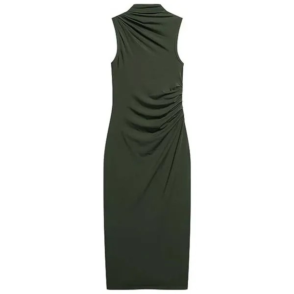 Платье Superdry Ruched Short Sleeve Midi, зеленый