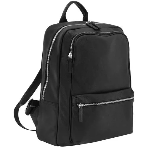 Рюкзак  колье Bruno Perri, натуральная кожа, отделение для ноутбука, вмещает А4, внутренний карман, регулируемый ремень, черный