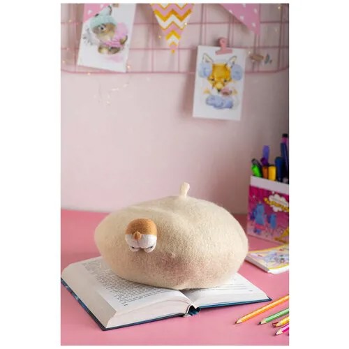 Берет Plush Story, размер 50, бежевый