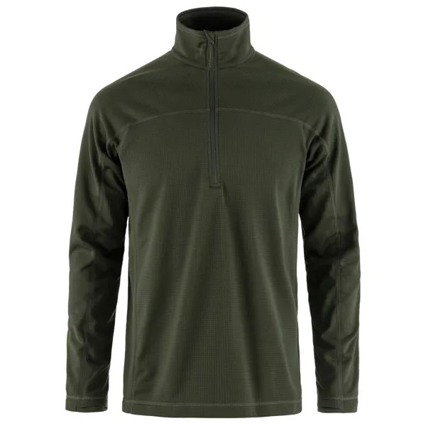 Флисовый свитер Fjällräven Abisko Lite Fleece Half Zip, цвет Deep Forest