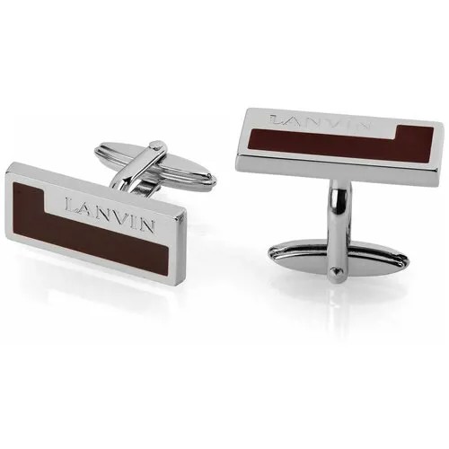 Запонки Lanvin rhodium/red lacquer, LV 9793/0, родий.
