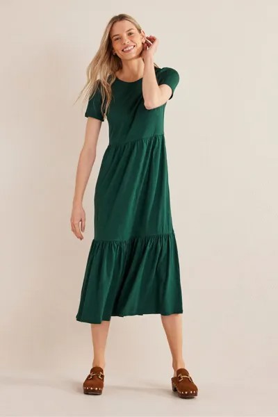 Многослойное платье-рубашка миди Boden, зеленый