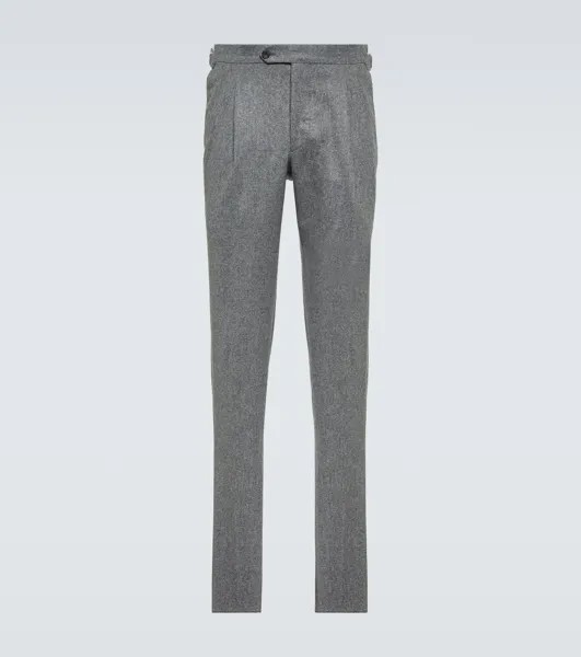 Узкие брюки из шерстяной фланели Thom Sweeney, серый