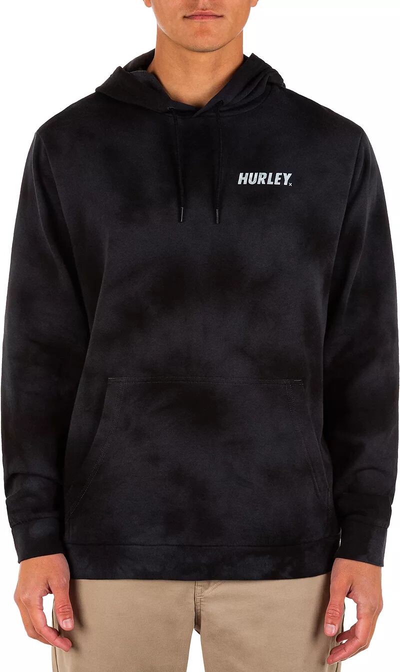Hurley Мужской летний пуловер с капюшоном Hurley Fast Lane Tie Dye, черный