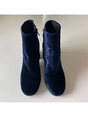 ВИНС. Женские темно-синие бархатные ботильоны Blakely с круглым носком на блочном каблуке, размер 6,5 м