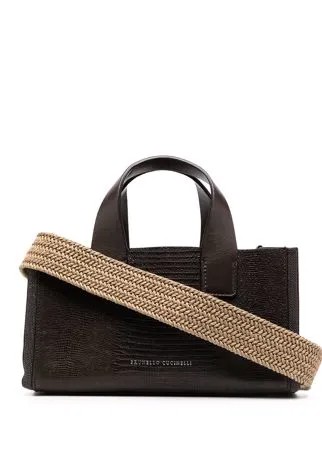 Brunello Cucinelli сумка-тоут с тиснением под крокодила